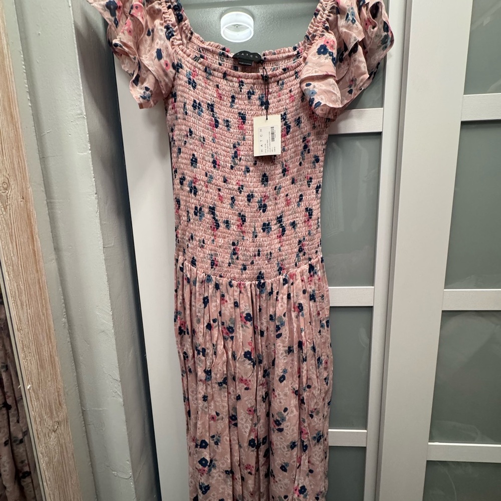 Hatch Maternity Floral Dress in Pink and Blue